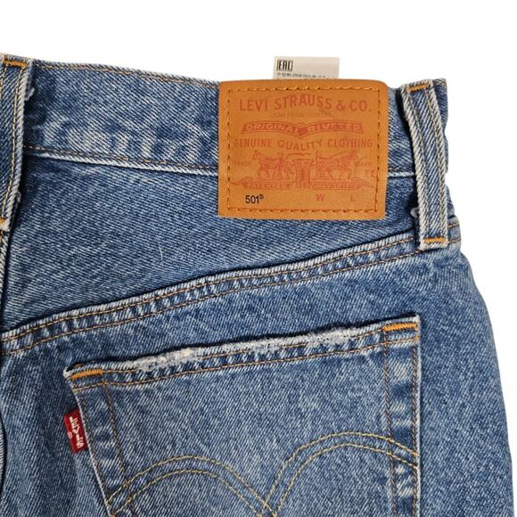 Levi's 501 Button Fly Cut Off Jean Shorts - Picture 4 of 7